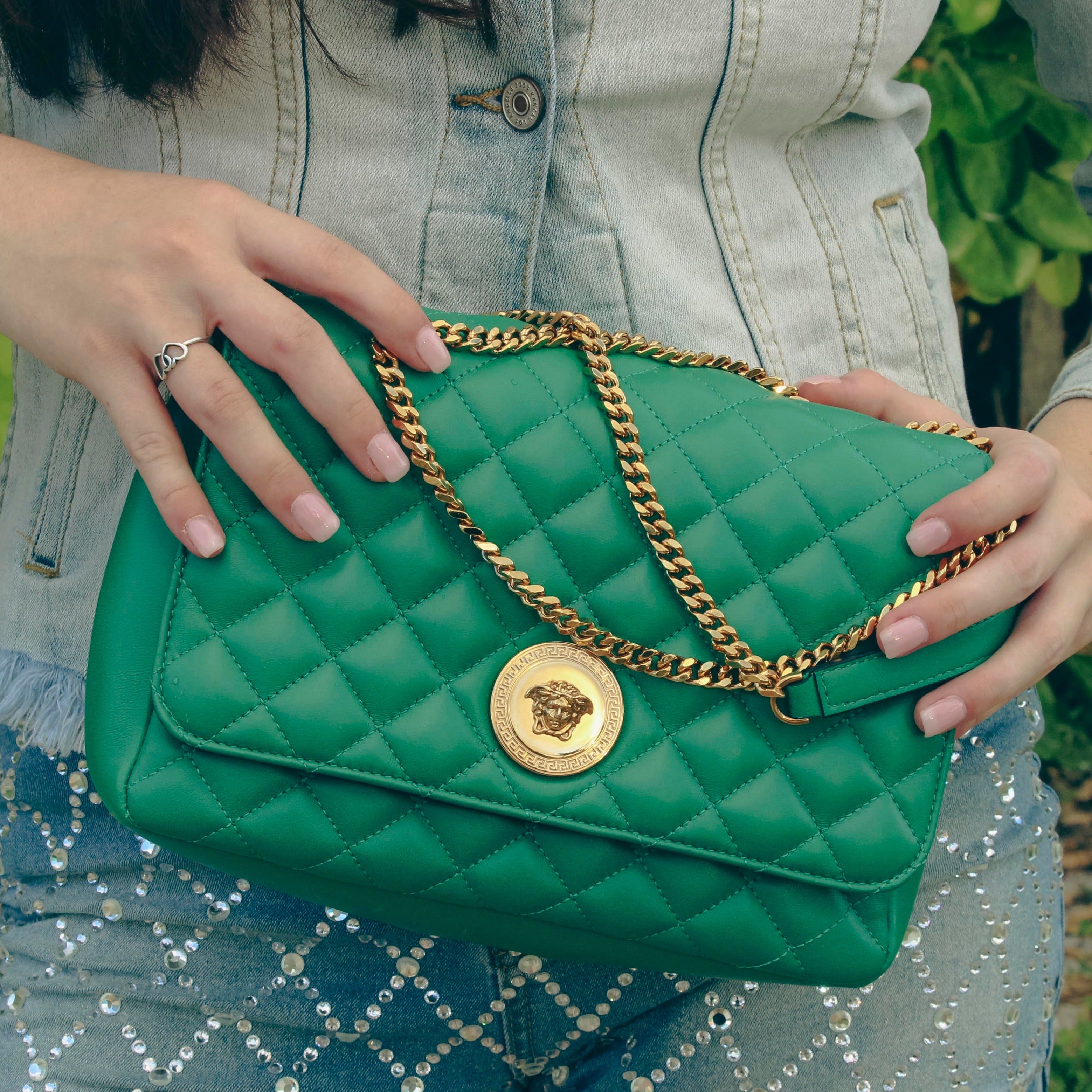 Emerald green shop shoulder bag