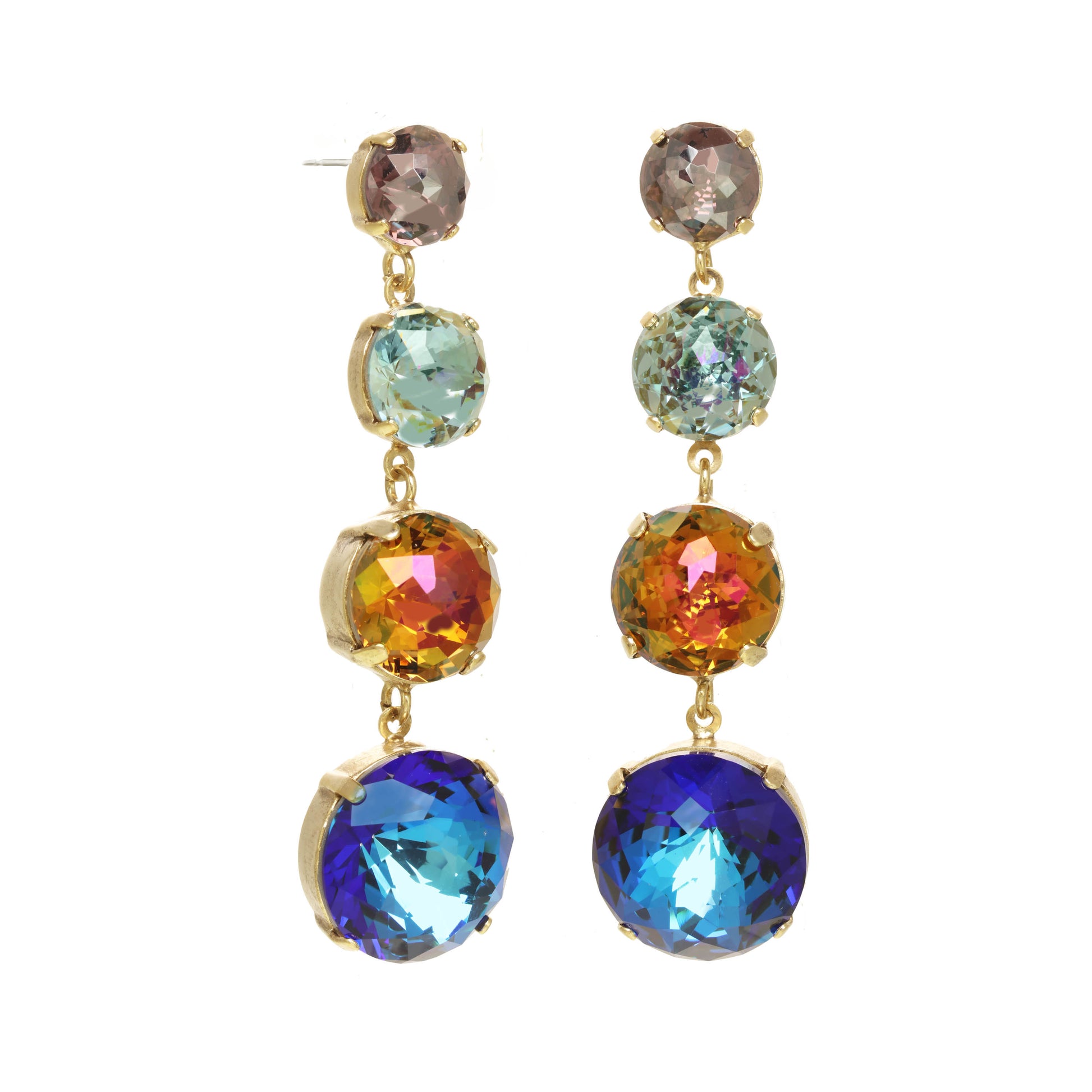 Tova Idina Earrings Bermuda blue shimmer with a combination of light-catching crystals