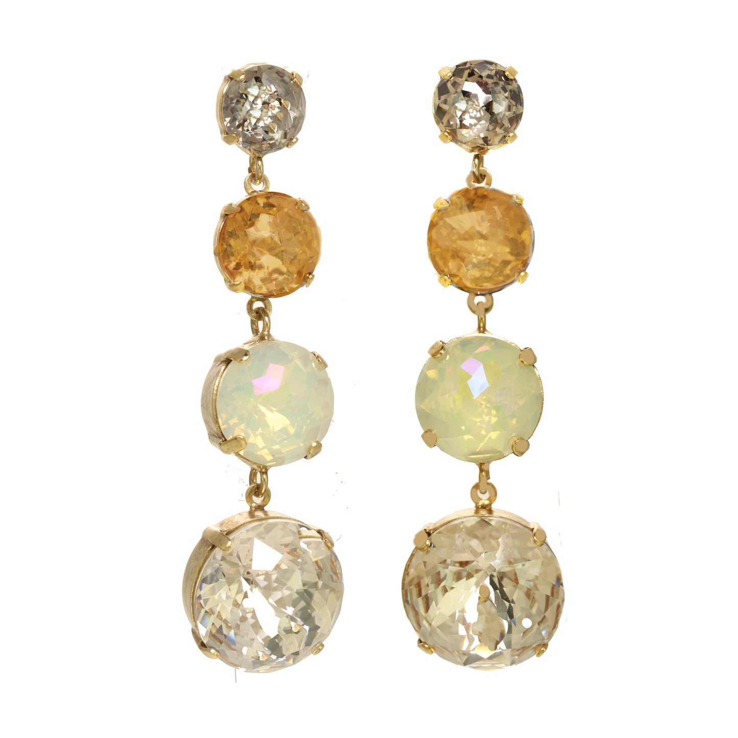 Tova Idina Earrings Champagne shimmer with a combination of light-catching crystals