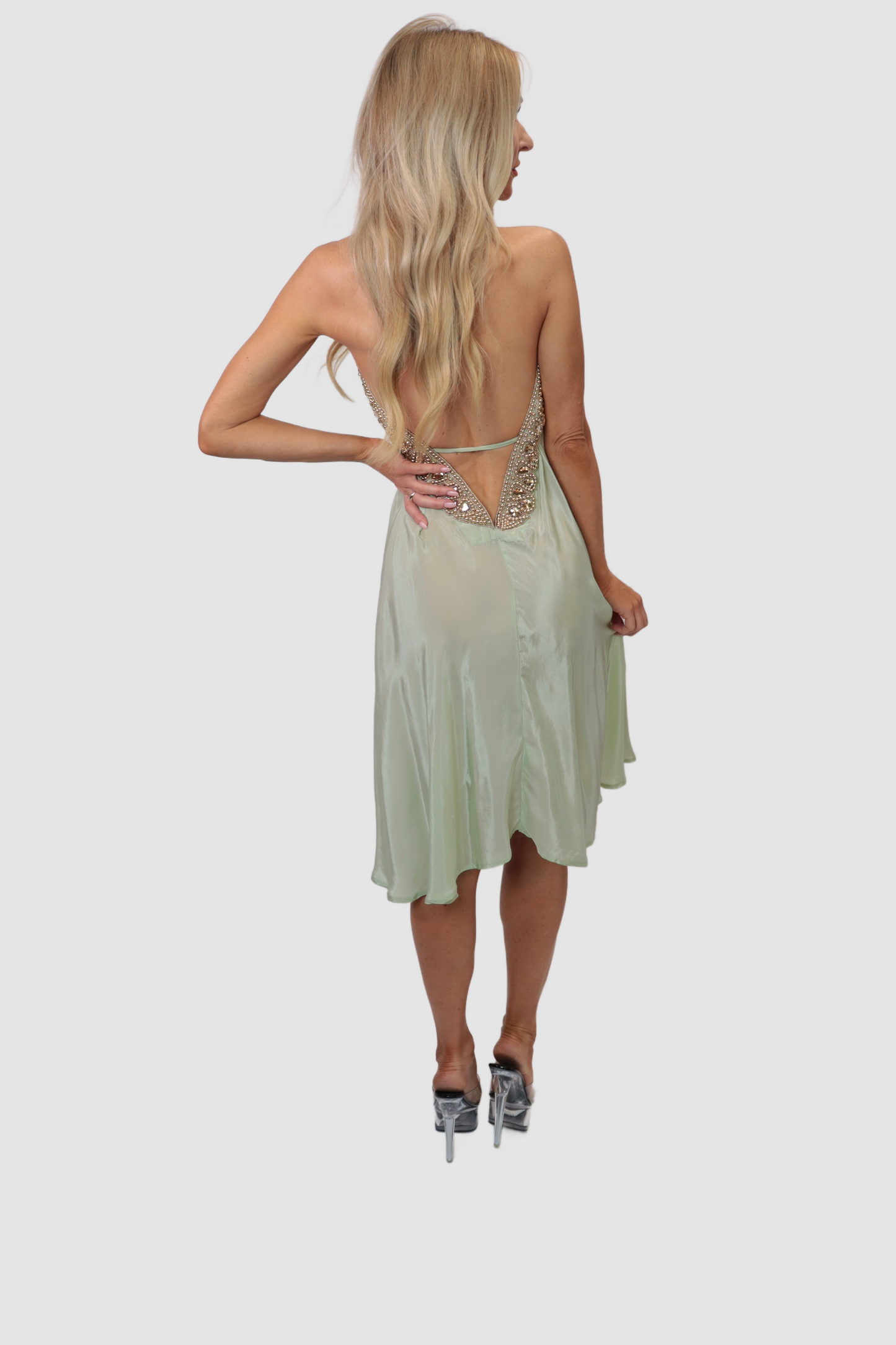 Marrakesh Light Olive Short Dress