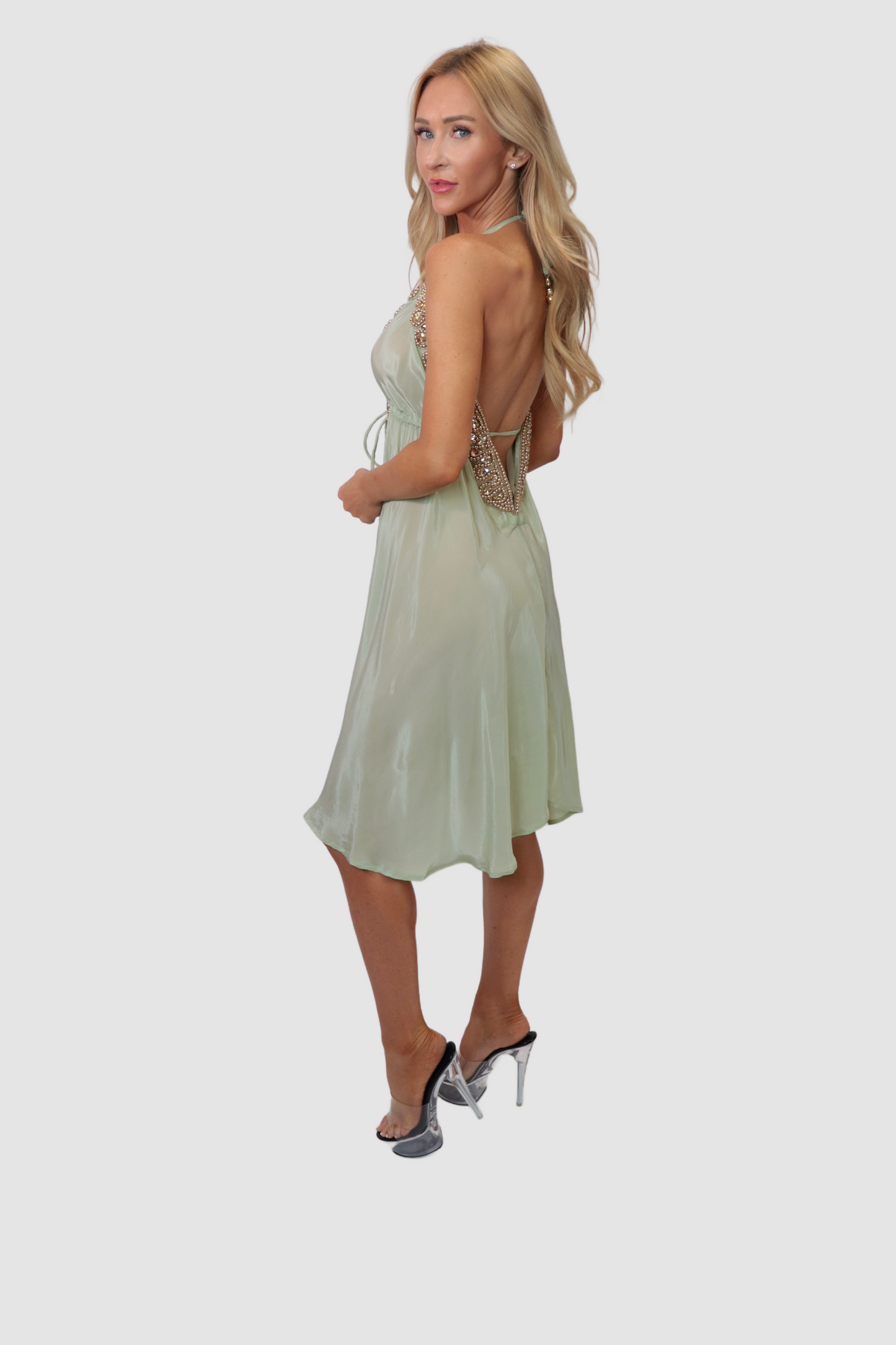 Marrakesh Light Olive Short Dress