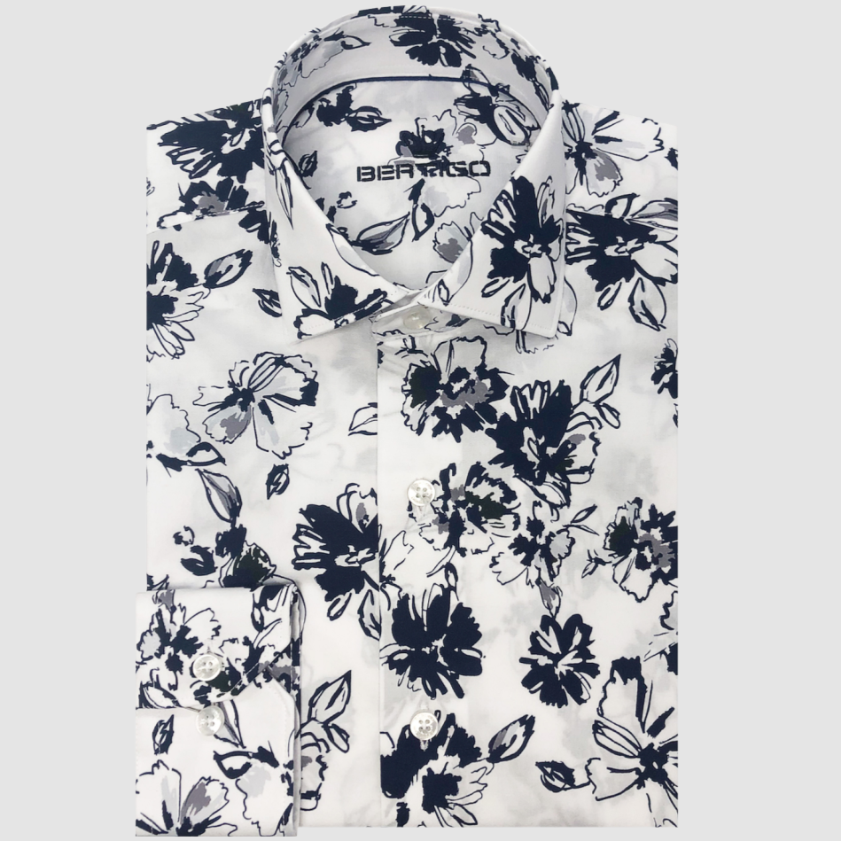 White with Flowers Shirt