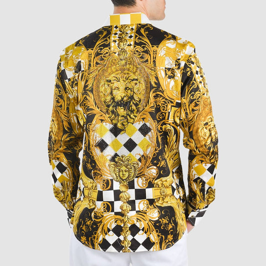 barabas Gold Checkered Shirt