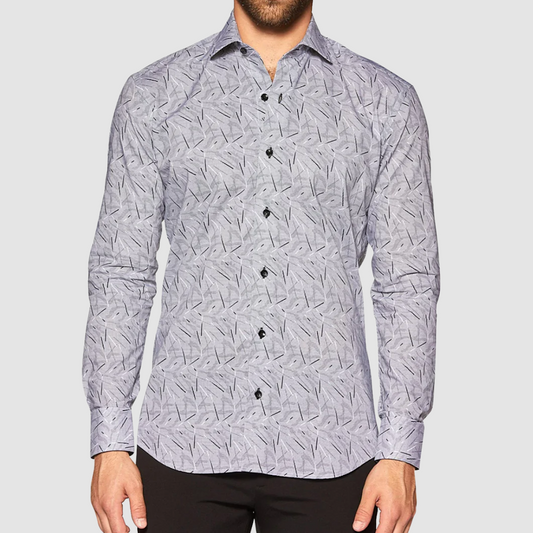 BERTIGO Grey Geometric Shirt