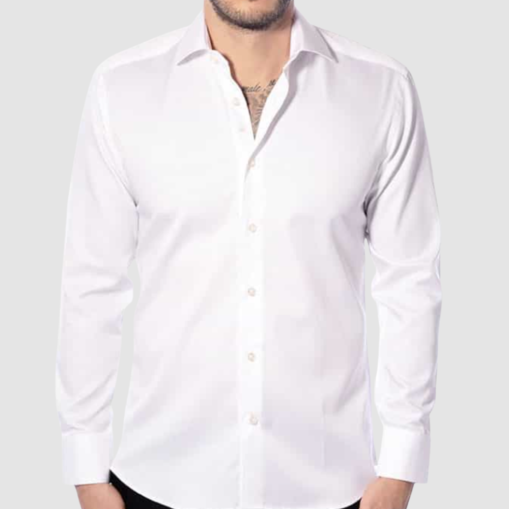 bertigo dress shirts DAVID BLACK LEAF SHIRT