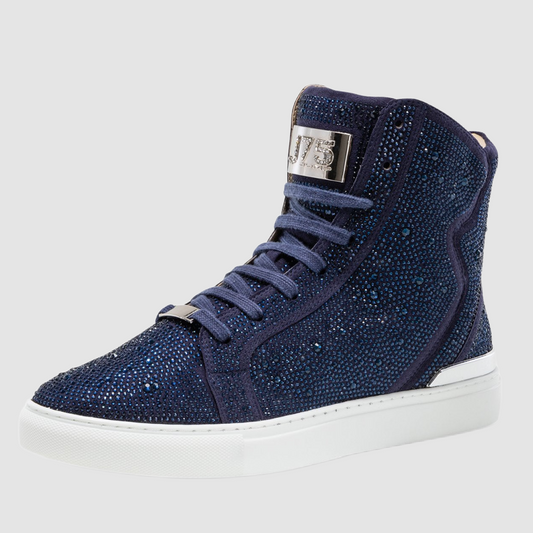 Navy Sneakers with Crystals