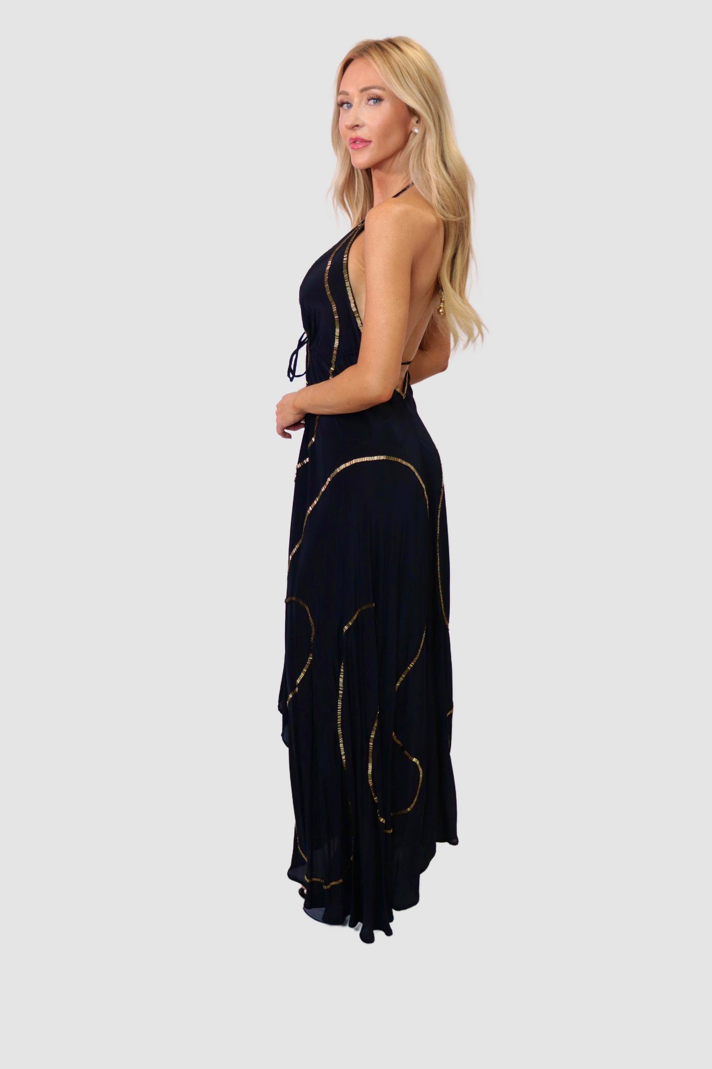 Tulum Black W Gold Dress