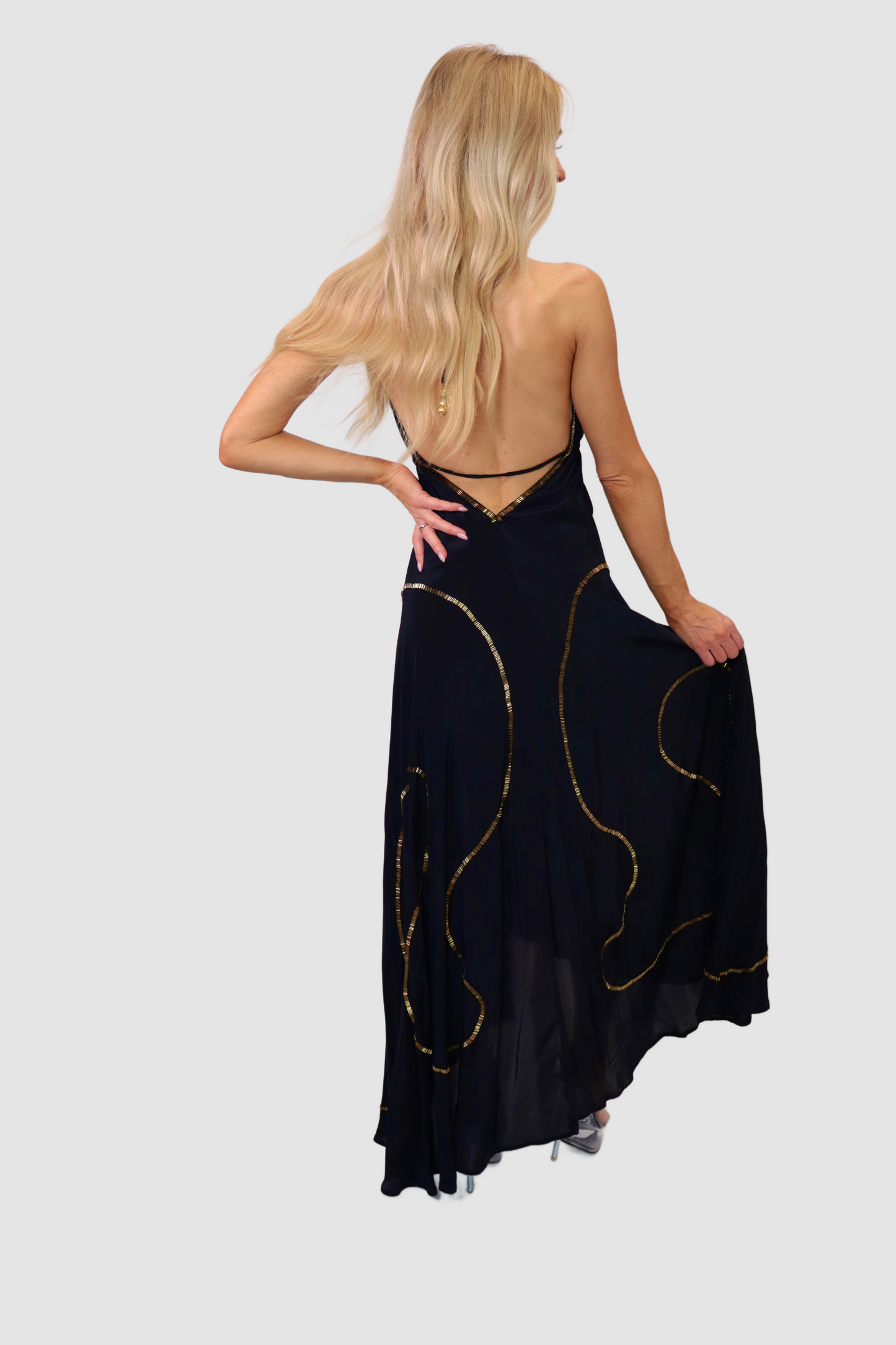 Tulum Black W Gold Dress