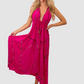 Tulum Fuchsia W Gold Dress