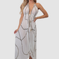 Tulum White W Gold Lines Dress