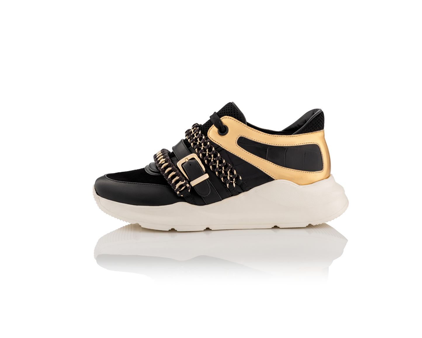 Together We Can Black/Gold Sneakers