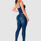 Pit Bull Denim overalls with heart neckline offers a fashionable and functional look.
