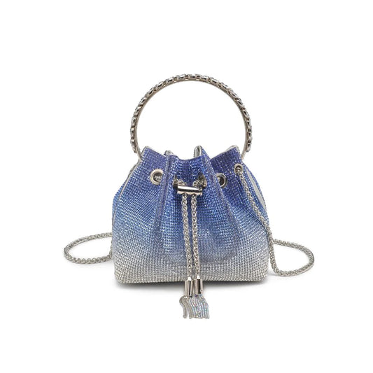 Urban Expressions Vontrice Blue Ombre Crystal Clutch Front.