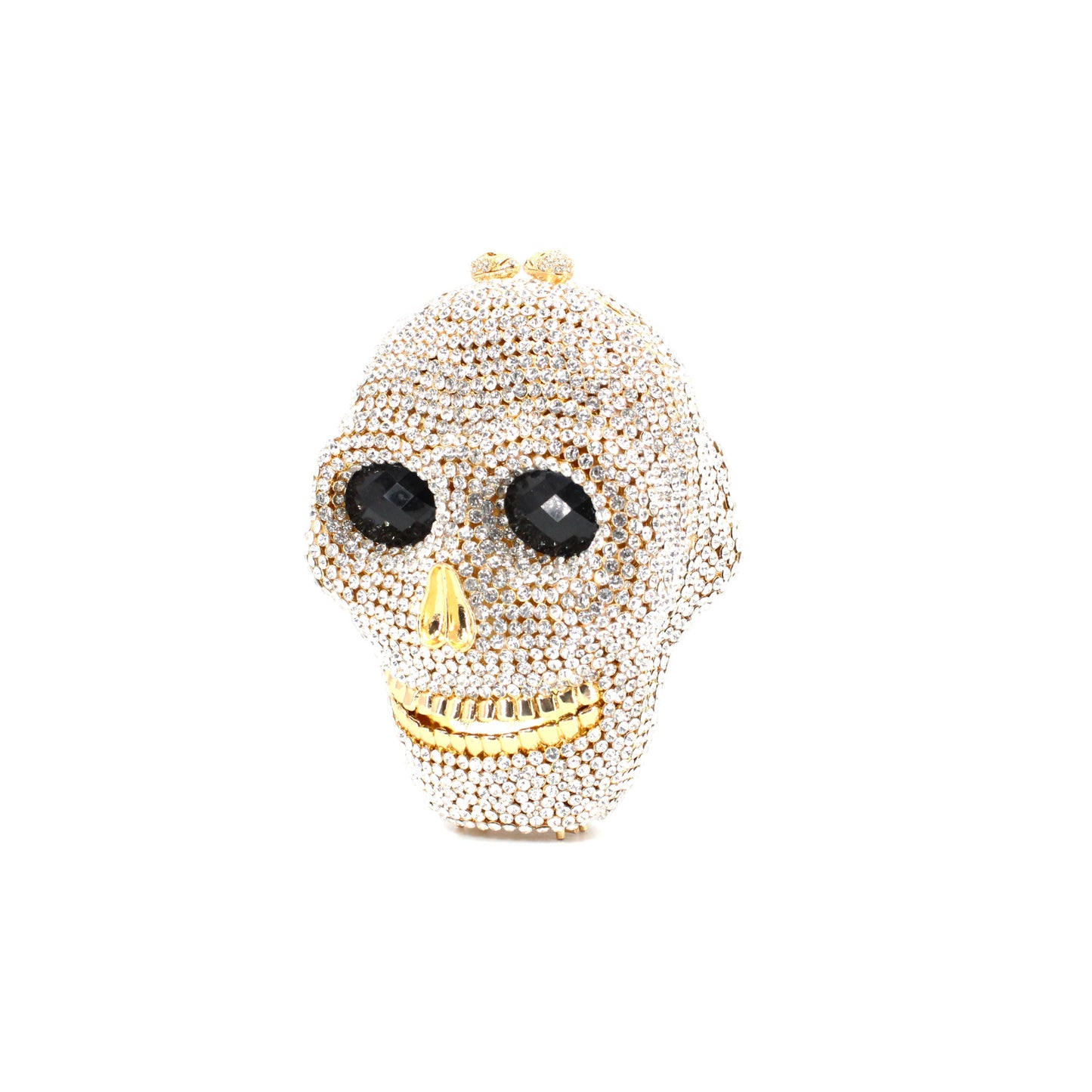 Gold/Clear Skull Head Clutch