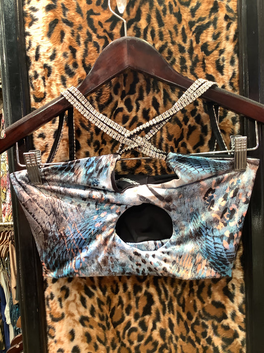 Rani Blue Animal Print Top