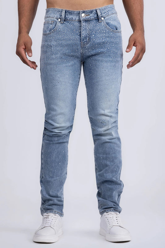 Light Denim w Crystals Jeans