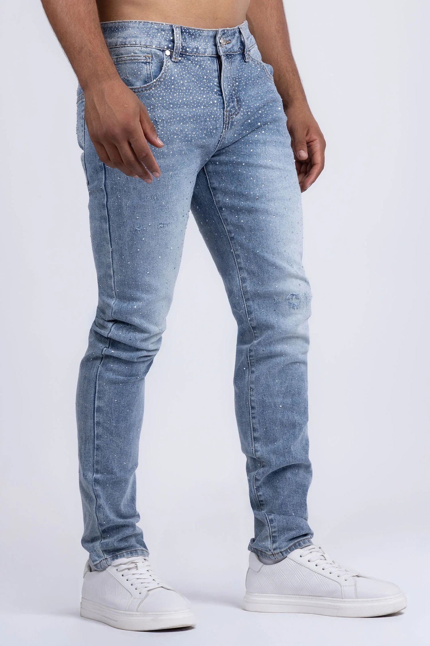 Light Denim w Crystals Jeans