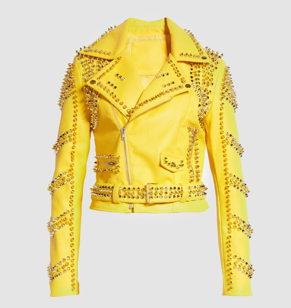 Azalea Wang yellow spike jacket