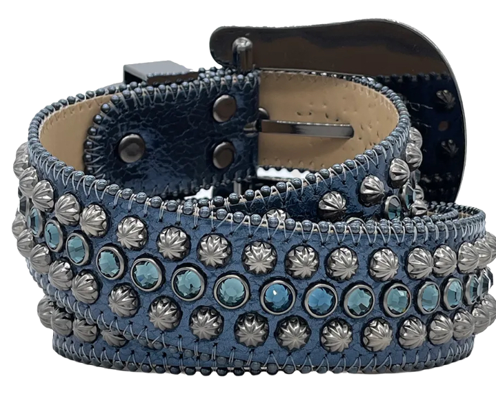 Navy Blue Shine Triple b Safa Belt – URock Couture