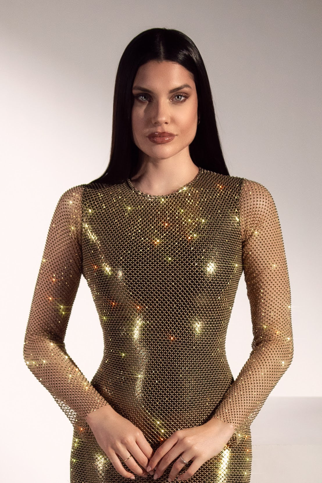 Mell Gold Metallic Dress M Mell Gold Metallic Dress M