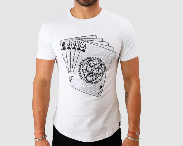 UOMINI Casino Card White T-Shirt