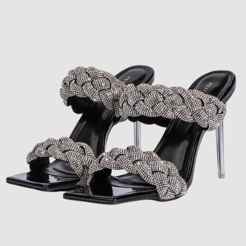 Azalea Wang Black with Silver Shoes