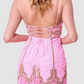 DIAMOND FOR EDEN Candy Pink/Gold Short Dress