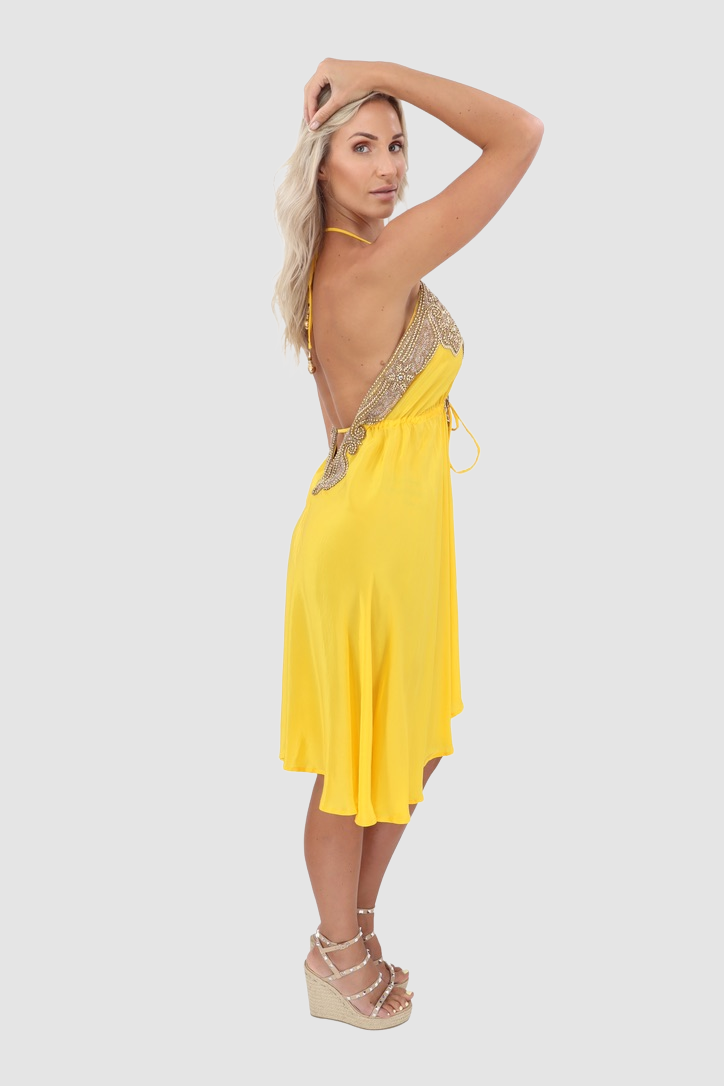 JSQUAD Yellow Short Dress