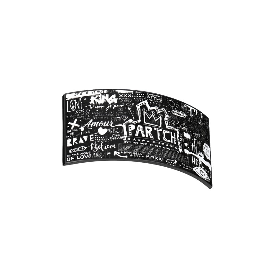 Partch-clip Art Pop love black and white made in aluminum premium for trucker hat