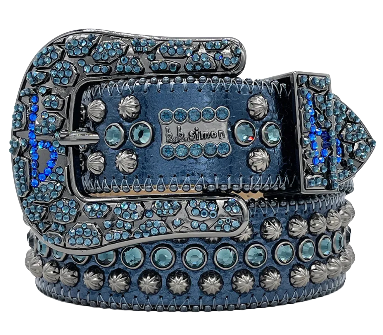 Navy Blue Shine Triple b Safa Belt – URock Couture