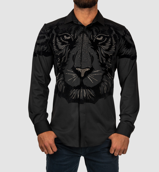 BAROCCO Black/Silver Tiger Shirt