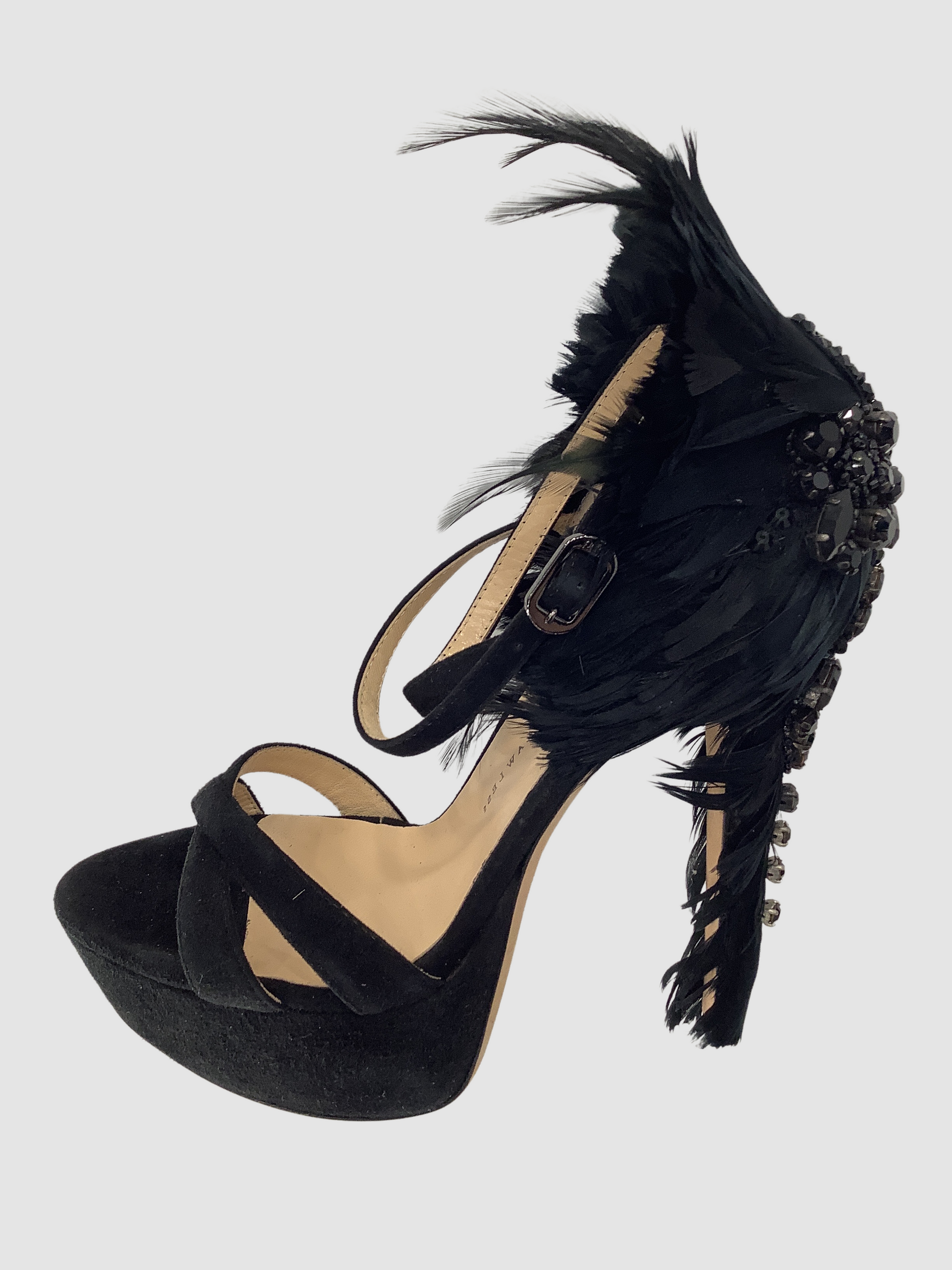 Camille Flawless Black Black Crystals Platform Shoes