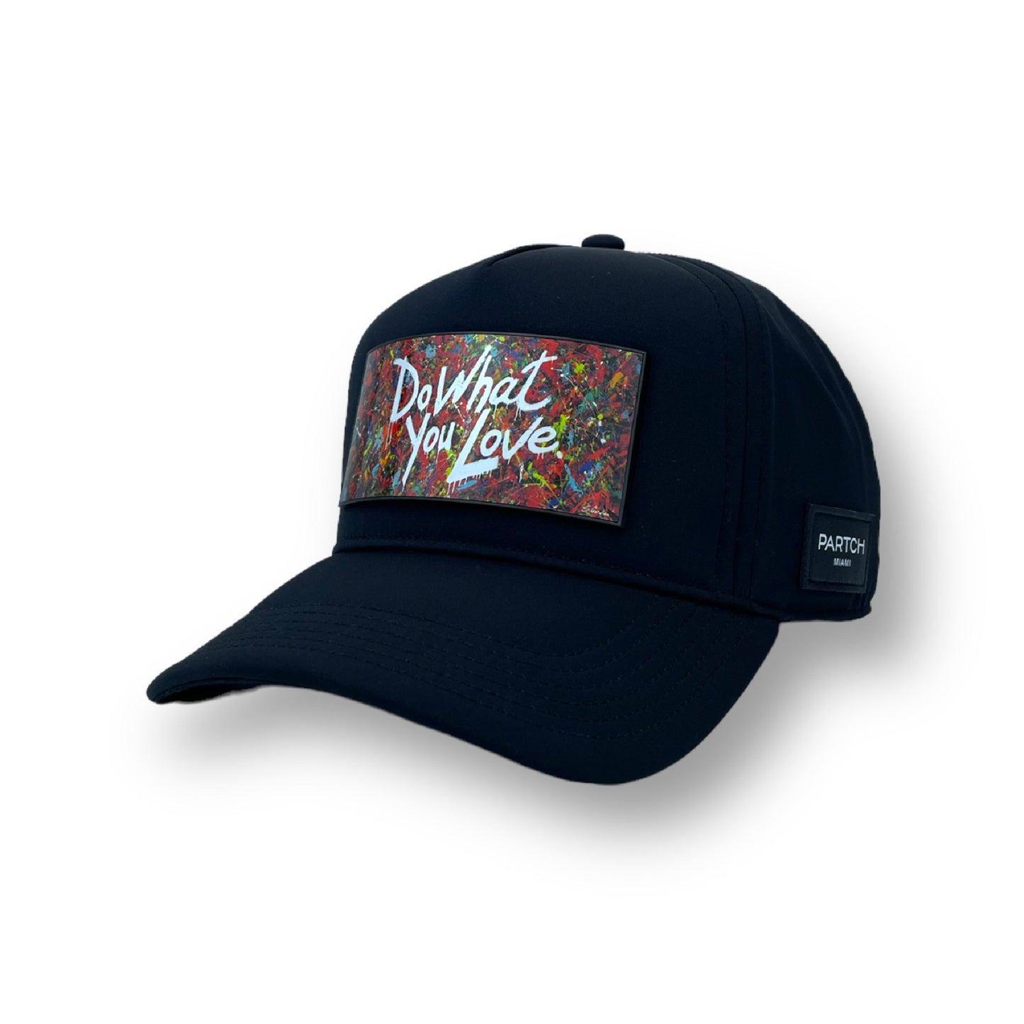Do What You Love Premium Trucker Hat in Black | PARTCH Clip Art Concept Removable | Designer Headwear