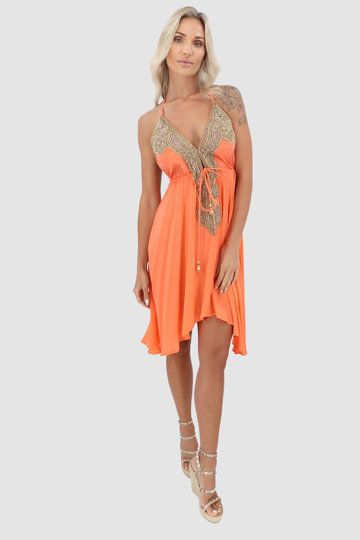 JSQUAD Coral Short Dress
