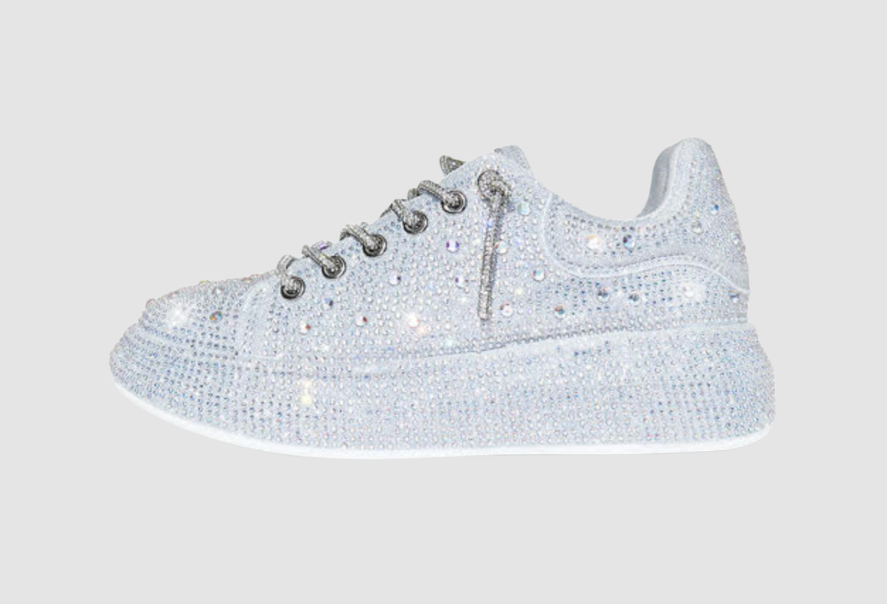 LILIANA Silver Crystal Sneakers