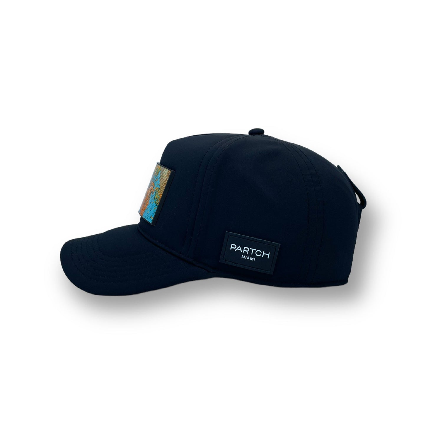 Black Luxury Trucker Cap and Hat Front Patch Art Exsyt Pop | PARTCH