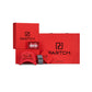 PARTCH Luxury Fashion Packaging. Hats, caps, shopping bag, box, red.