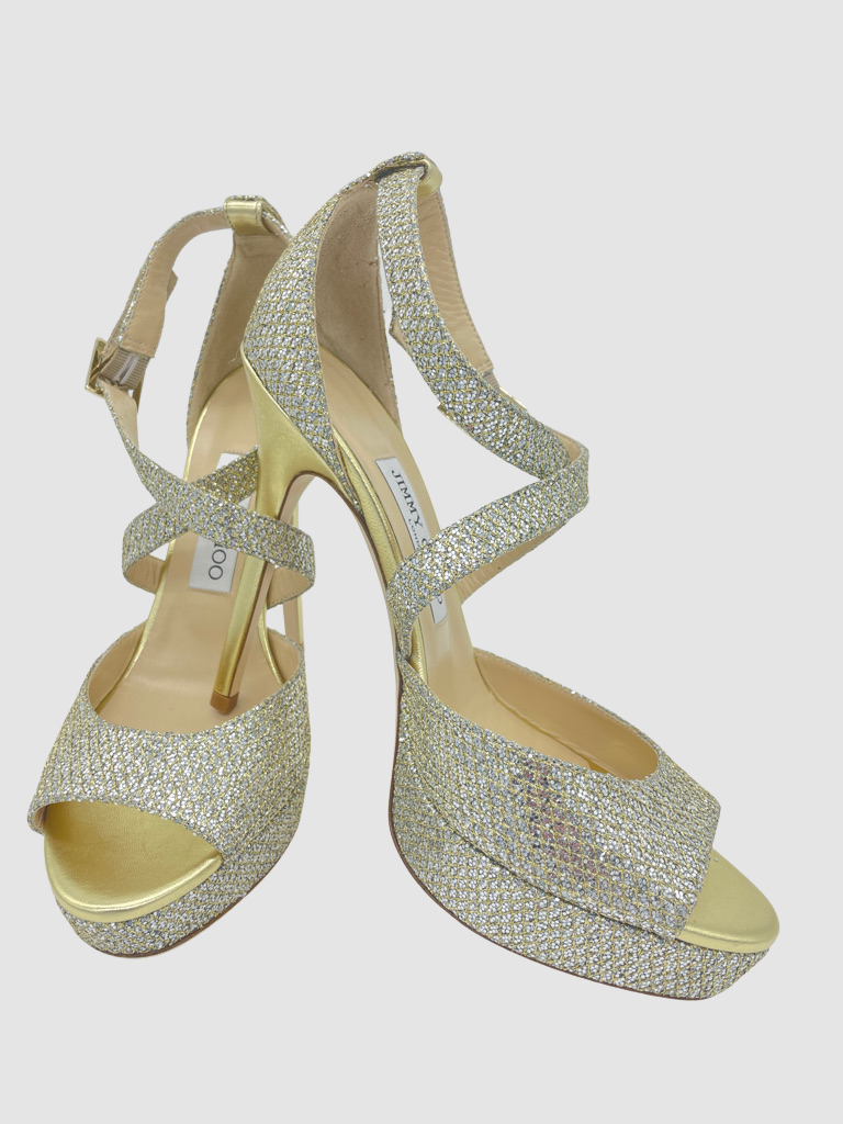 JIMMY CHOO Gold Shimmer Shoes