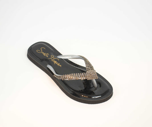 SANTA FILOMENA Santa Filomena Black Patent Sandals