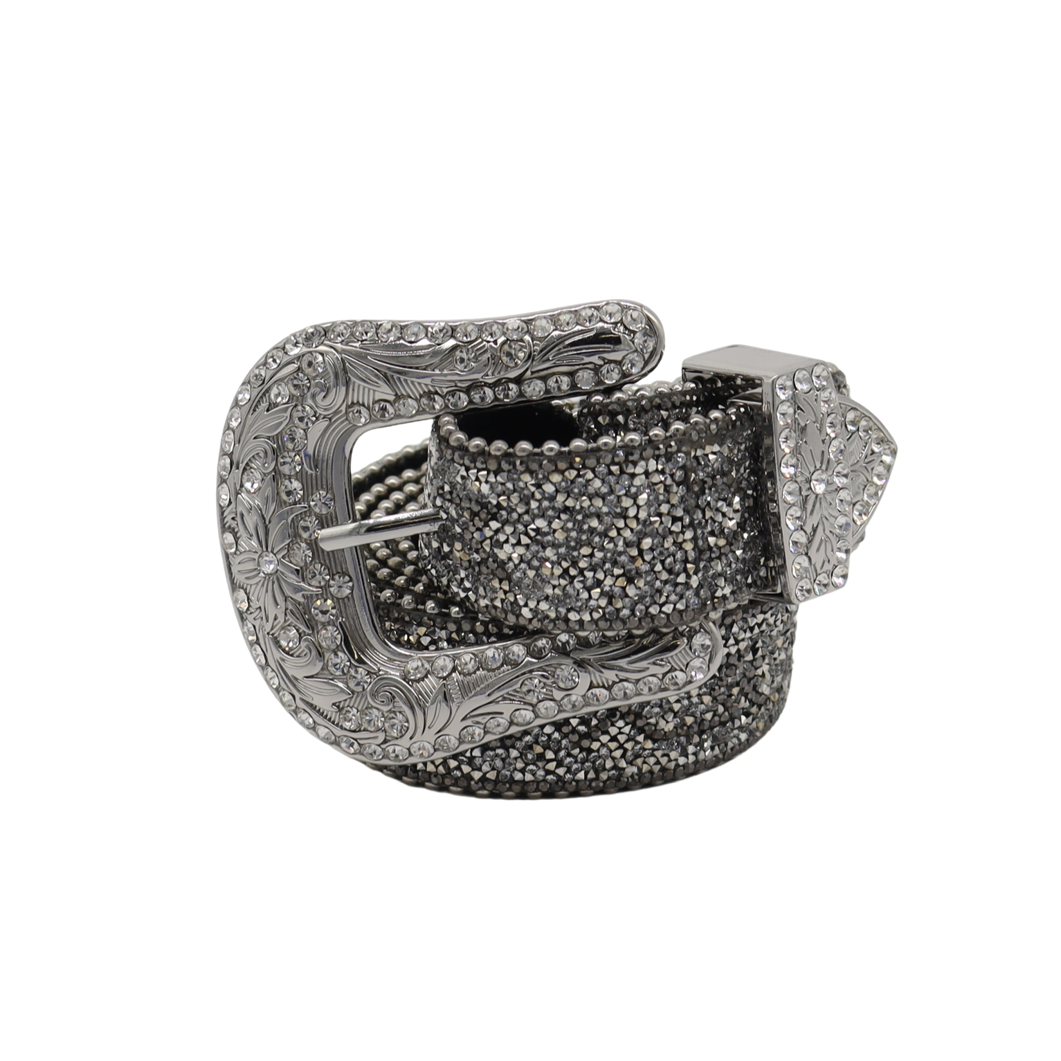 KAMBERLY Silver Mesh Stones Belt with Arrows