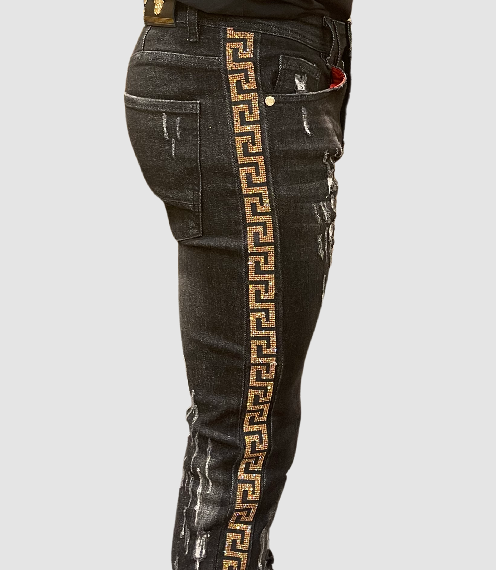 3 PAIR DESIGNER ROYAL ARMY BLACK & GOLD selling JEANS