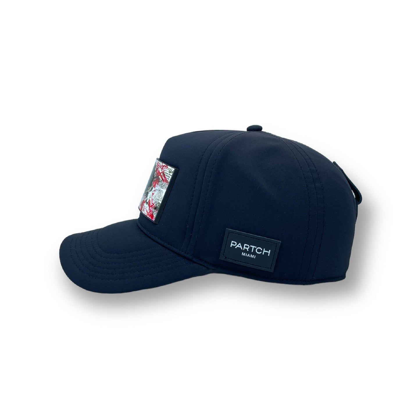 Heart Art Front Patch Removable Partch Clip | Luxury Designer Trucker Hat in Black | PARTCH