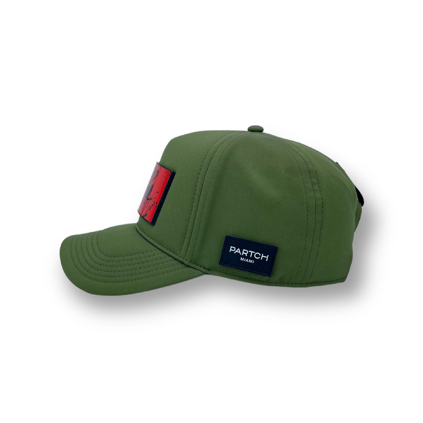 Partch full fabric green trucker hat and je t'aime art PARTCH-clip