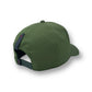 Luxury trucker hat in green kaki logo front patch