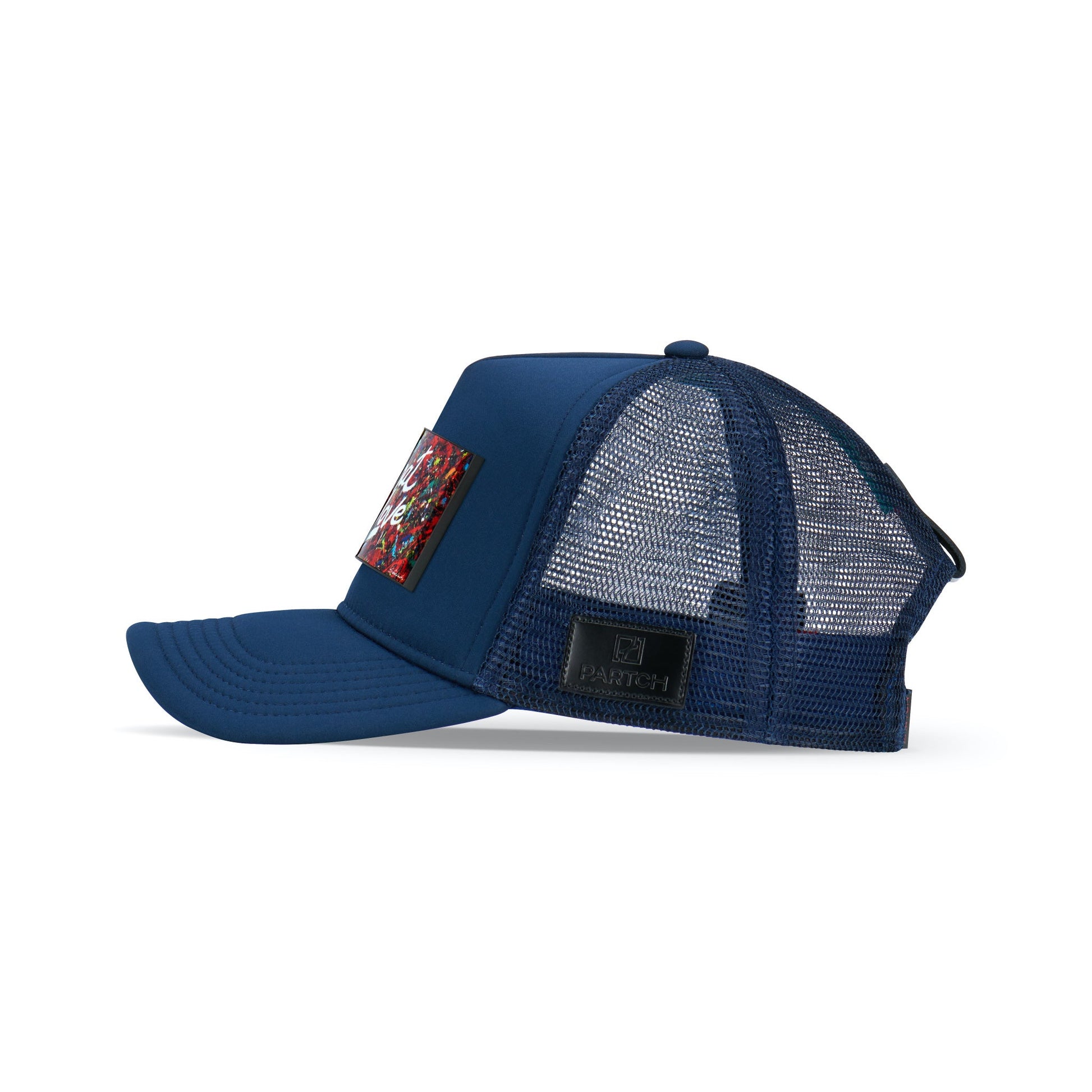 Partch Trucker Hat Navy Blue with PARTCH-Clip DWYL-B77 Side View