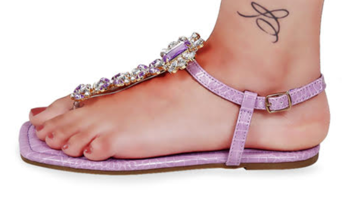 LILIANA Lilac Sandals W Crystals