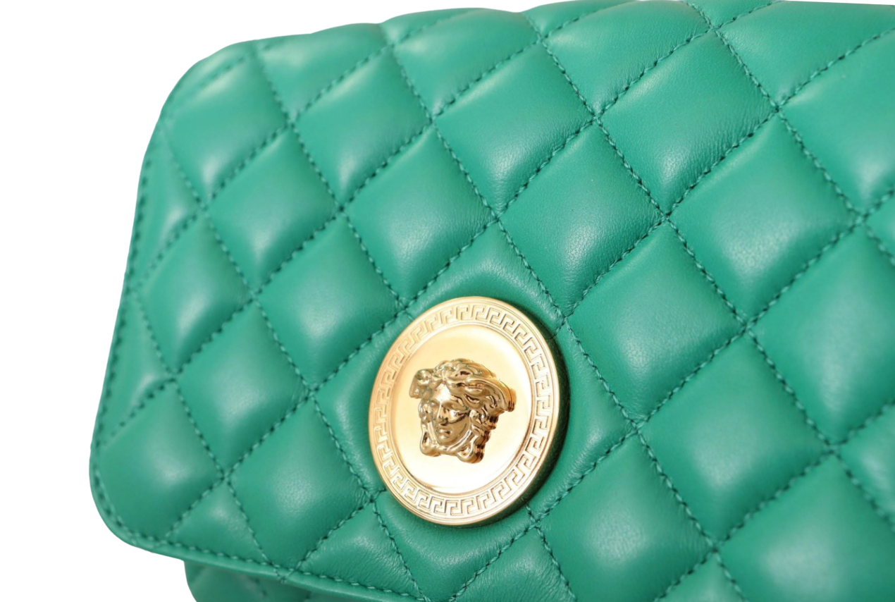 Versace Quilted Medusa Evening Bag in Red