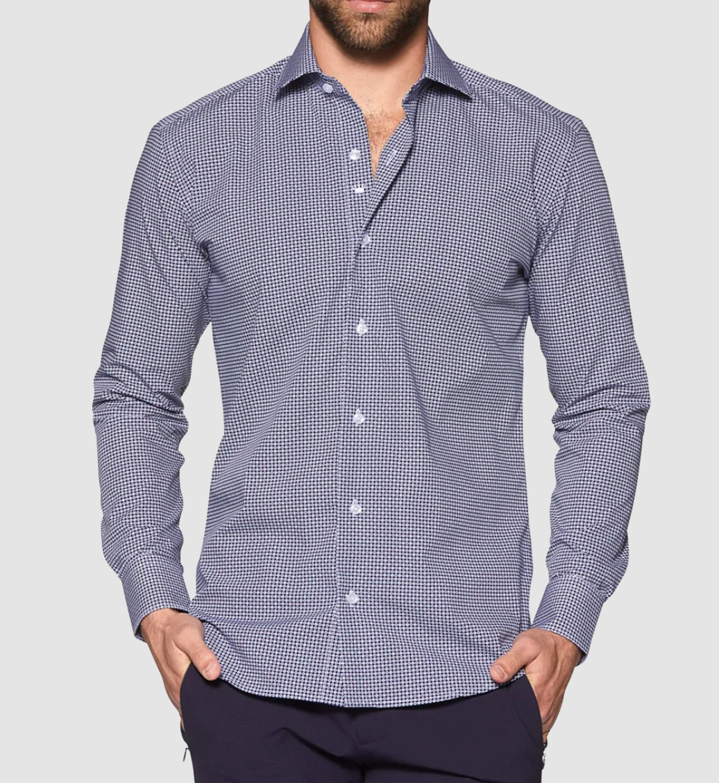 Navy Geometric Shirt XXL