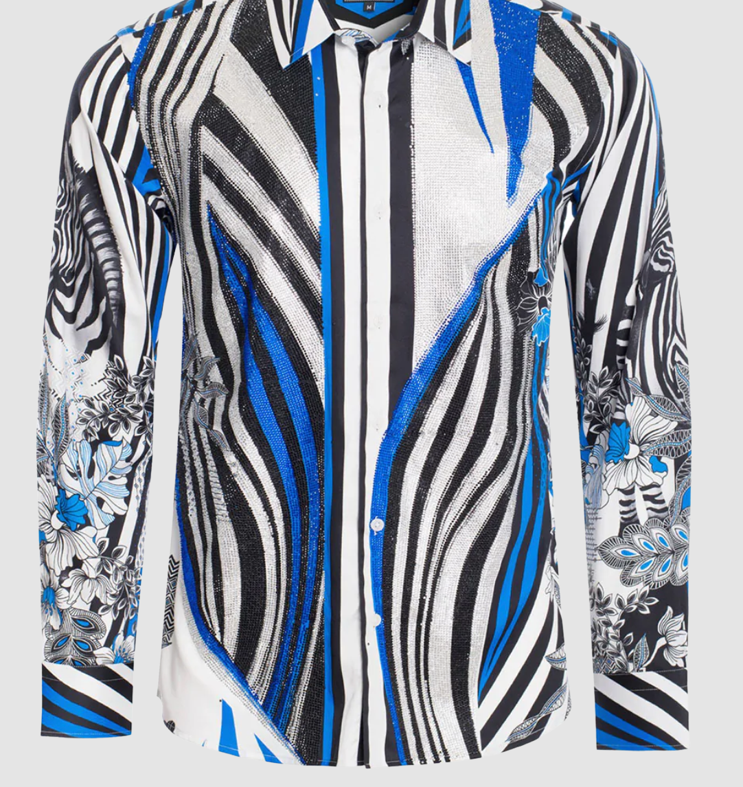 BARABAS Blue Zebra Shirt