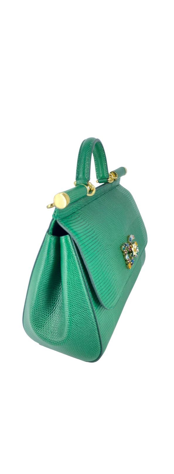 Sicily Small Leather Shoulder Bag in Green - Dolce Gabbana